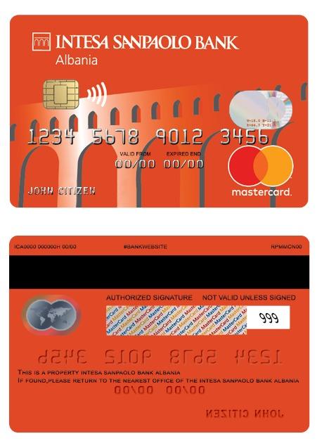 Albania Intesa Sanpaolo bank debit mastercard